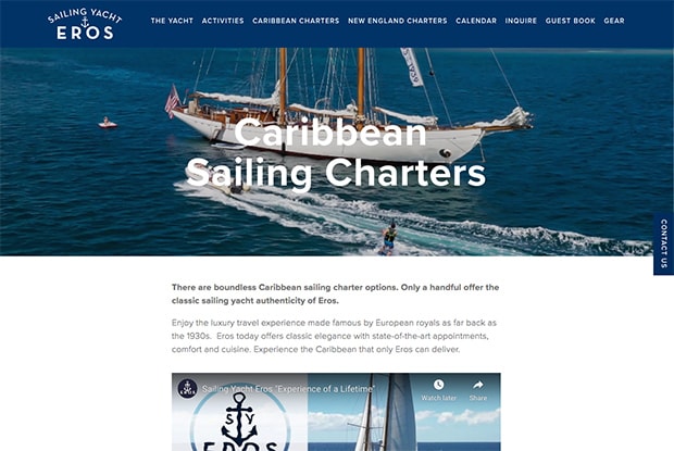 Sailing Yacht EROS website